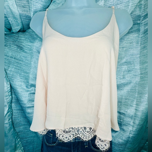 ShineStar Pink Spaghetti Strap Crop Top Shirt Lace Underlay Cami ~ X-Large - Picture 10 of 10